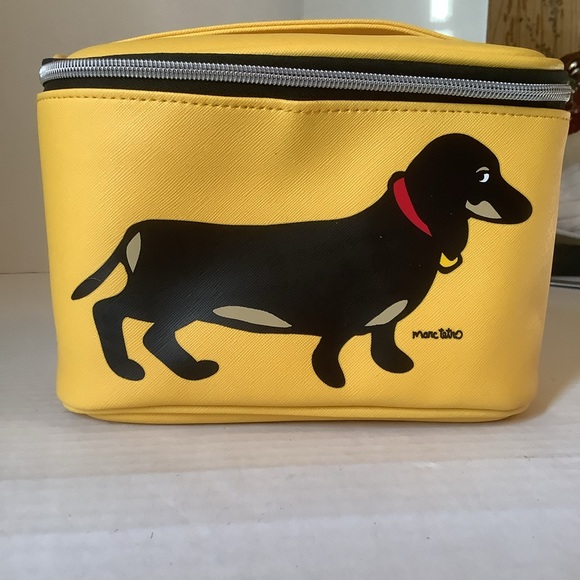Marc Tetro Handbags - Marc Tetro Cosmetic Case Zip Top Dachshund Yellow New
